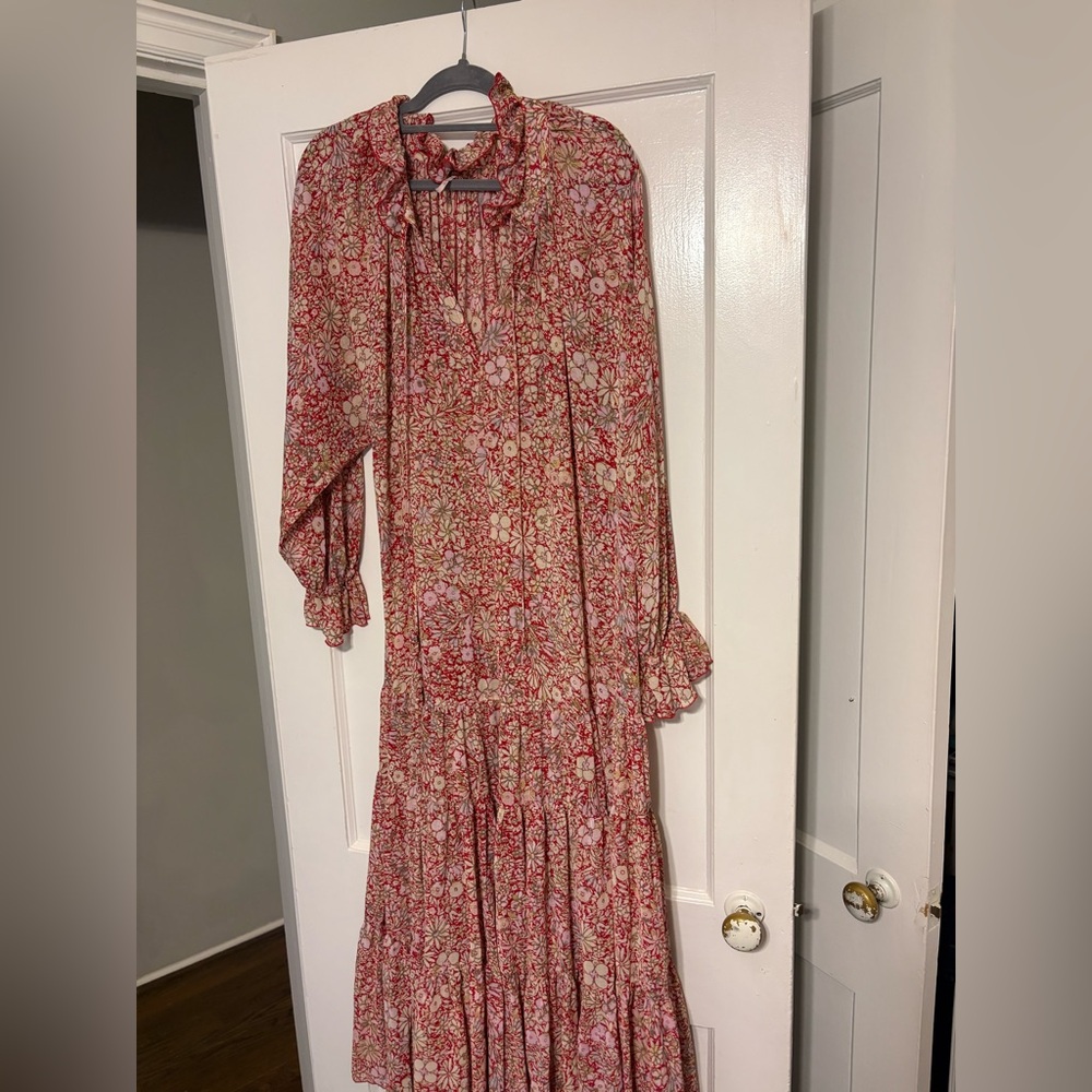 Free People Red Floral Maxi Dress